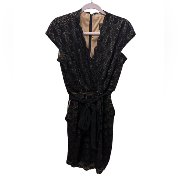 Alex Evenings Lace Tie Waist Midi Dress Pockets Size 8 - Picture 2 of 6